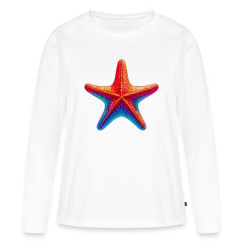 Étoile de mer - T-shirt manches longues Premium bio Femme - blanc - Devant - Julia (174cm)