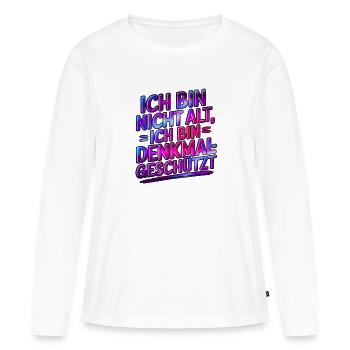 Je ne suis pas vieux, je suis classé monument historique - T-shirt manches longues Premium bio Femme - blanc - Devant - Julia (174cm)