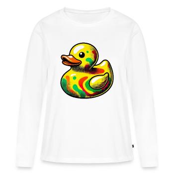 Caneton Canard Canard Canard - T-shirt manches longues Premium bio Femme - blanc - Devant - Julia (174cm)