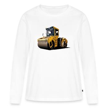 Rouleau compresseur - T-shirt manches longues Premium bio Femme - blanc - Devant - Julia (174cm)