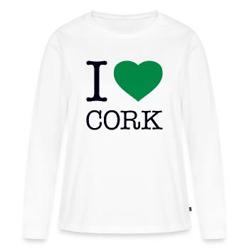 J’ADORE CORK - T-shirt manches longues Premium bio Femme - blanc - Devant - Julia (174cm)