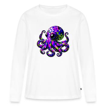 Krake - Frauen Premium Bio Langarmshirt - Weiß - Vorne - Julia (174cm)
