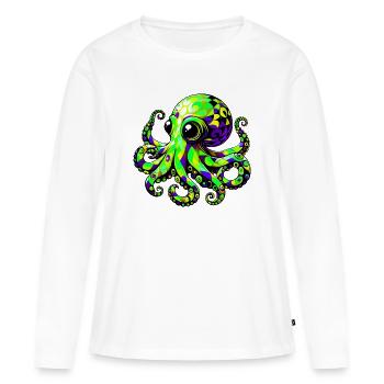 Krake - Frauen Premium Bio Langarmshirt - Weiß - Vorne - Julia (174cm)