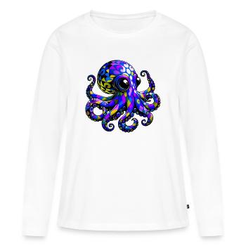 Pieuvre - T-shirt manches longues Premium bio Femme - blanc - Devant - Julia (174cm)