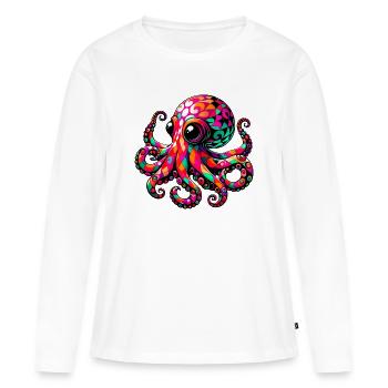 Krake - Frauen Premium Bio Langarmshirt - Weiß - Vorne - Julia (174cm)