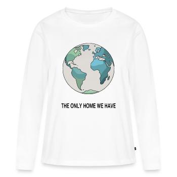 La seule maison que nous ayons ! - T-shirt manches longues Premium bio Femme - blanc - Devant - Julia (174cm)