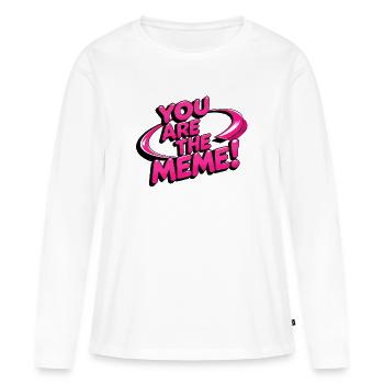 Vous êtes le Mème - T-shirt manches longues Premium bio Femme - blanc - Devant - Julia (174cm)