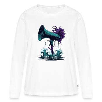 Mégaphone Sirène Appel - T-shirt manches longues Premium bio Femme - blanc - Devant - Julia (174cm)