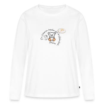 Jakobsweg - Die Schmerzen vergehen aber der Ruhm - Frauen Premium Bio Langarmshirt - Weiß - Vorne - Julia (174cm)