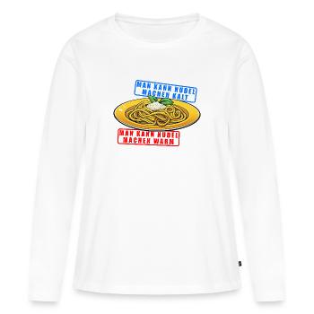 Nudeln - Frauen Premium Bio Langarmshirt - Weiß - Vorne - Julia (174cm)