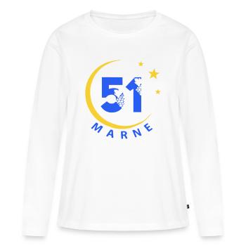 51 - Women's Premium Organic Long Sleeve Shirt - white - Front - Julia (174cm)