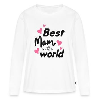 Meilleure maman - T-shirt manches longues Premium bio Femme - blanc - Devant - Julia (174cm)