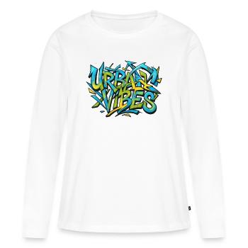 Ambiance urbaine - T-shirt manches longues Premium bio Femme - blanc - Devant - Julia (174cm)