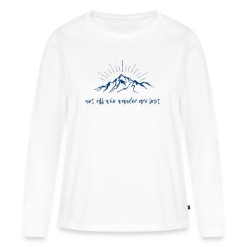 Tous ceux qui errent ne sont pas perdus - T-shirt manches longues Premium bio Femme - blanc - Devant - Julia (174cm)