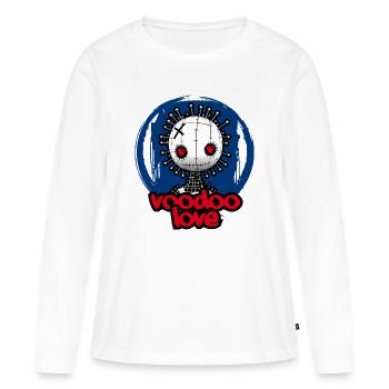 L’amour vaudou - T-shirt manches longues Premium bio Femme - blanc - Devant - Julia (174cm)