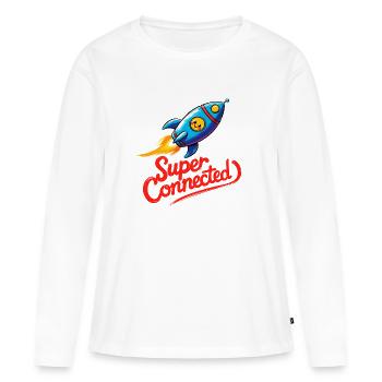 Super connecté - T-shirt manches longues Premium bio Femme - blanc - Devant - Julia (174cm)