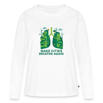 Urban Lungs - Women's Premium Organic Long Sleeve Shirt - white - Front - Julia (174cm)