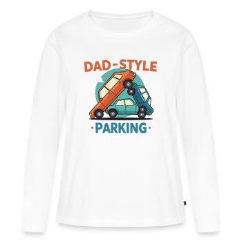 Stationnement style papa - T-shirt manches longues Premium bio Femme - blanc - Devant - Julia (174cm)