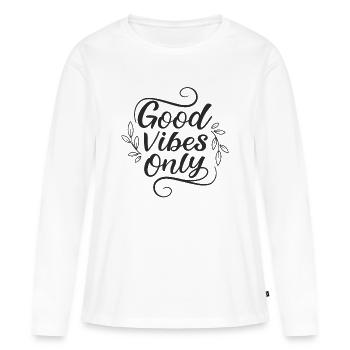 Good vibrations... - Women's Premium Organic Long Sleeve Shirt - white - Front - Julia (174cm)