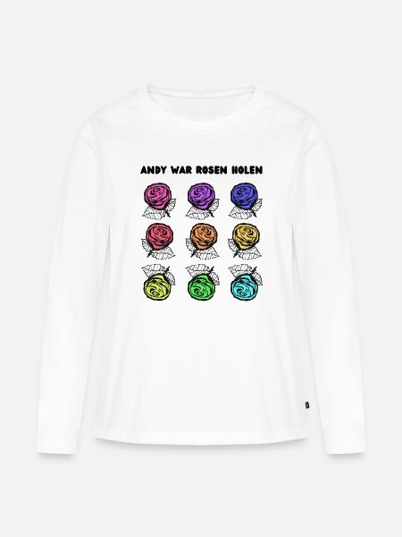 Andy war Rosen holen - Frauen Premium Bio Langarmshirt - Weiß