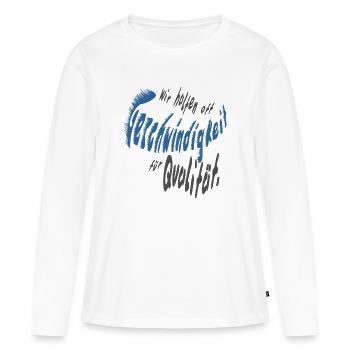 Geschwindigkeit - Frauen Premium Bio Langarmshirt - Weiß - Vorne - Julia (174cm)