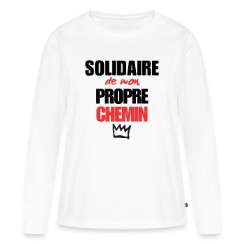 Mon propre chemin - T-shirt manches longues Premium bio Femme - blanc - Devant - Julia (174cm)