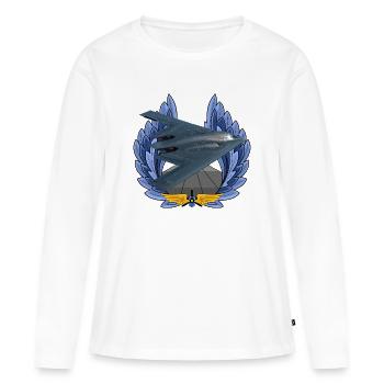 bombardier B-2 Spirit - T-shirt manches longues Premium bio Femme - blanc - Devant - Julia (174cm)