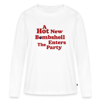 Bombshell Enters the Party - Women's Premium Organic Long Sleeve Shirt - white - Front - Julia (174cm)