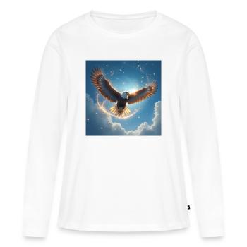 Krafttier Adler am Himmel - Frauen Premium Bio Langarmshirt - Weiß - Vorne - Julia (174cm)