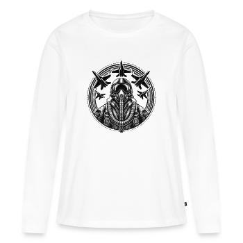 Jet Pilot – Air Force - Women's Premium Organic Long Sleeve Shirt - white - Front - Julia (174cm)