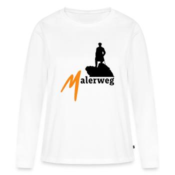Malerweg, Elbe, Grès, Suisse saxonne - T-shirt manches longues Premium bio Femme - blanc - Devant - Julia (174cm)