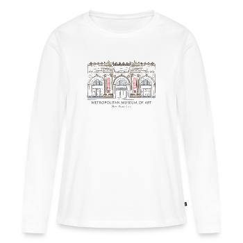 New York, Metropolitan Museum of Art, États-Unis - T-shirt manches longues Premium bio Femme - blanc - Devant - Julia (174cm)
