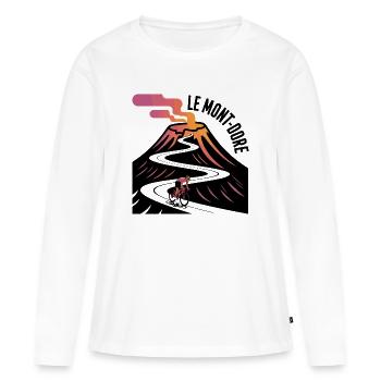 Ascension volcanique Le Mont-Dore - T-shirt manches longues Premium bio Femme - blanc - Devant - Julia (174cm)