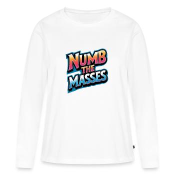 Engourdir les masses - T-shirt manches longues Premium bio Femme - blanc - Devant - Julia (174cm)
