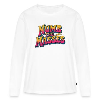 Engourdir les masses - T-shirt manches longues Premium bio Femme - blanc - Devant - Julia (174cm)
