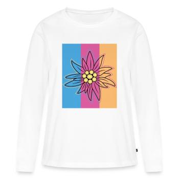 Edelweiß. - Frauen Premium Bio Langarmshirt - Weiß - Vorne - Julia (174cm)
