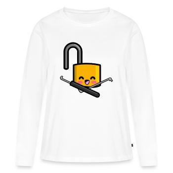 Troglodyte Martin - T-shirt manches longues Premium bio Femme - blanc - Devant - Julia (174cm)