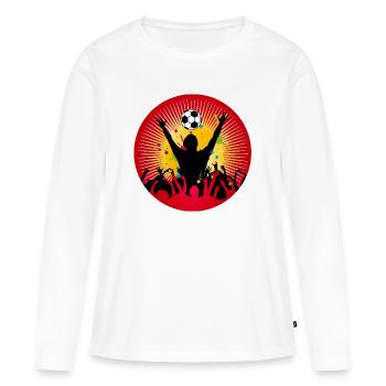 Football fan power – une atmosphère pure dans le stade - T-shirt manches longues Premium bio Femme - blanc - Devant - Julia (174cm)