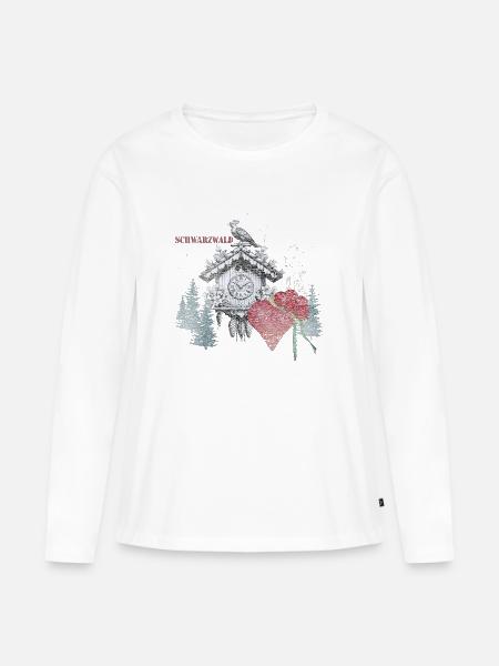 Aus dem Schwarzwald - Frauen Premium Bio Langarmshirt - Weiß