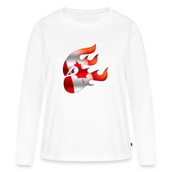 Drapeau du Canada - Canada - Ninja - T-shirt manches longues Premium bio Femme - blanc - Devant - Julia (174cm)