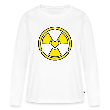 Liebe Strahlung - Frauen Premium Bio Langarmshirt - Weiß - Vorne - Julia (174cm)
