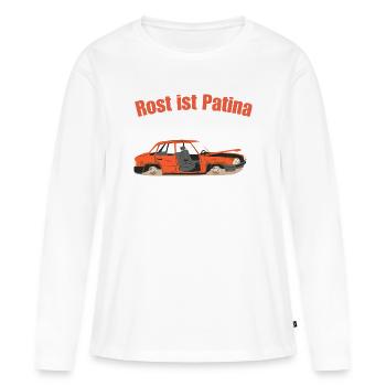 Rost ist Patina - Frauen Premium Bio Langarmshirt - Weiß - Vorne - Julia (174cm)