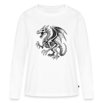 Himmlischer Drache Skelett Illustration - Frauen Premium Bio Langarmshirt - Weiß - Vorne - Julia (174cm)