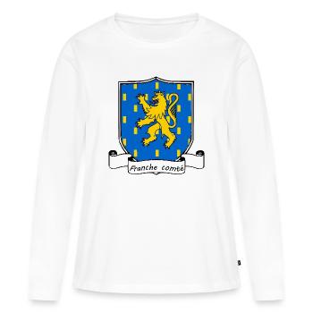 Franche-Comté - T-shirt manches longues Premium bio Femme - blanc - Devant - Julia (174cm)