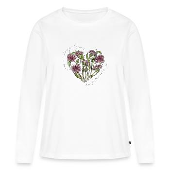 Où se trouve votre trésor... - T-shirt manches longues Premium bio Femme - blanc - Devant - Julia (174cm)