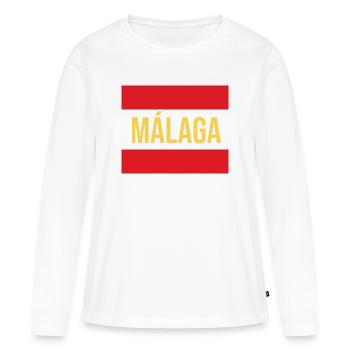 Conception du drapeau régional de Malaga - T-shirt manches longues Premium bio Femme - blanc - Devant - Julia (174cm)