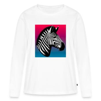 Zebra - Frauen Premium Bio Langarmshirt - Weiß - Vorne - Julia (174cm)