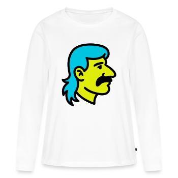 Vokuhila Man Pop Art - Frauen Premium Bio Langarmshirt - Weiß - Vorne - Julia (174cm)