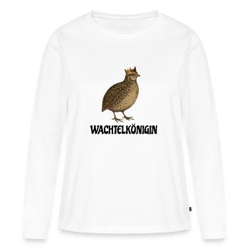Râle des genêts - T-shirt manches longues Premium bio Femme - blanc - Devant - Julia (174cm)