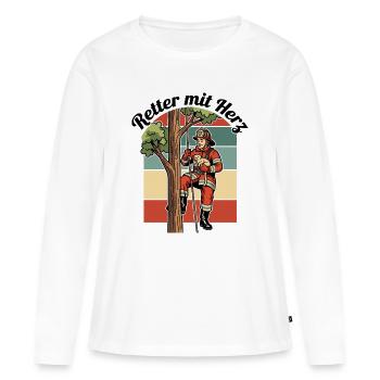 Sauveur de cœur - T-shirt manches longues Premium bio Femme - blanc - Devant - Julia (174cm)